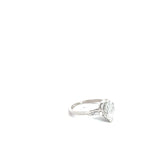 18k White Gold .91ct F SI2  Marquise Shaped Diamond / .10ct I1 Tapered Baguette Diamond  Engagement Ring Size 5 3/4
